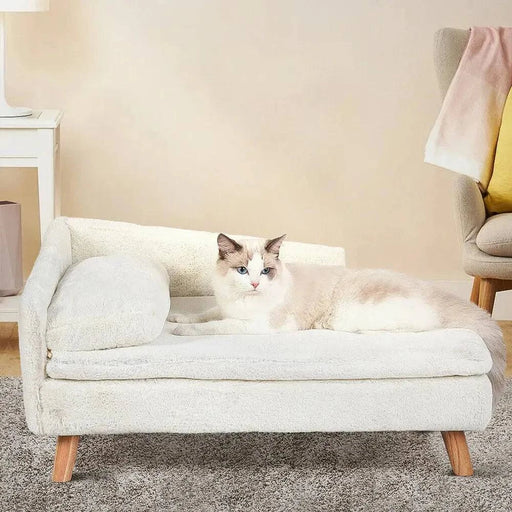 
Pet Sofa Bed with Plush Cushion and Pillow for Cats and Small Dogs