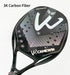Lightweight 320g carbon fiber beach tennis racket with medium balance and hard grip