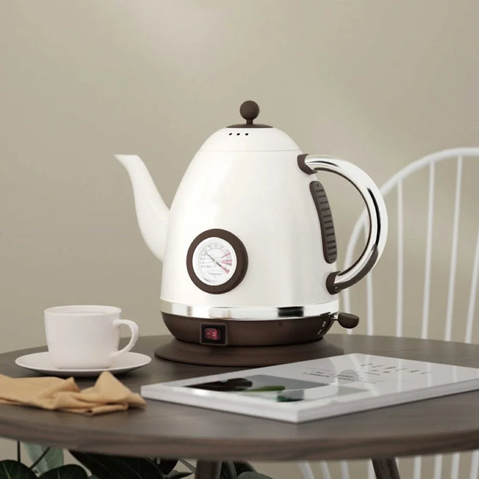 1.5L Electric Kettle Stainless Steel with Temperature Display White
