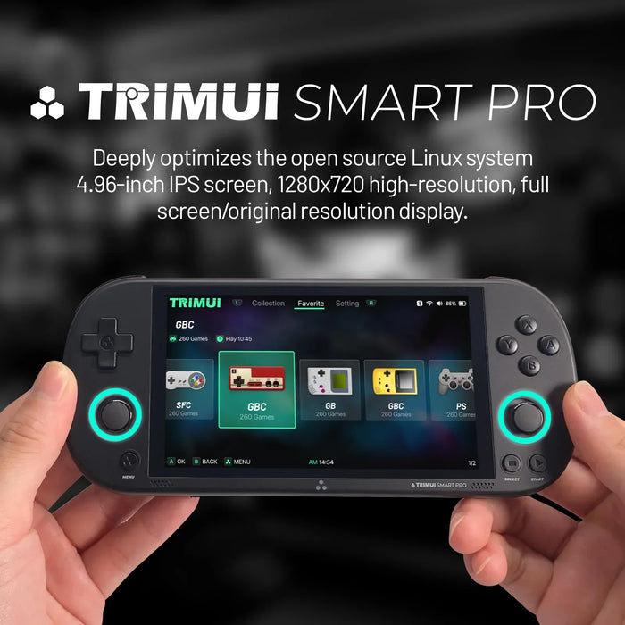 Handheld Game Console 5'' IPS Screen Linux System - Side view showcasing compact design and robust build