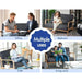 Comfortable and stylish 2-seater sofa with wooden armrests