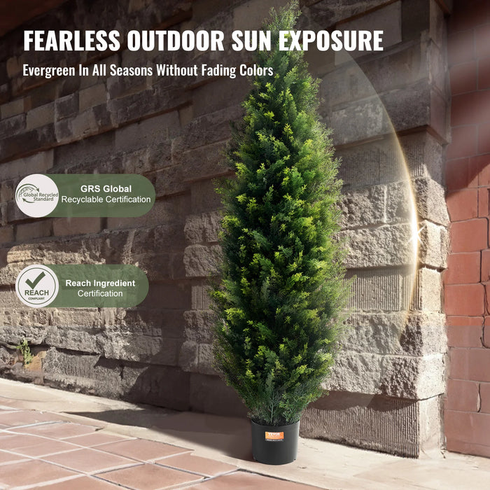 Realistic 36in Artificial Cedar Topiary Tree for Outdoor Garden Spaces