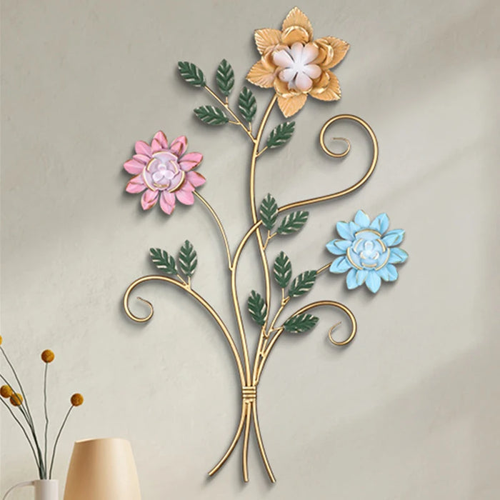 Modern Metal Wall Art Flower Decoration for Living Room