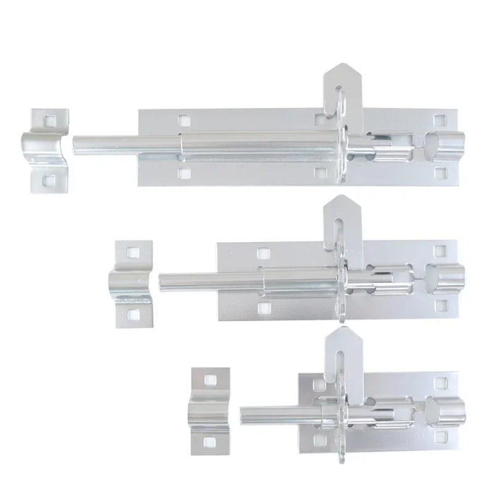 Locking Slide Bolt Latch Silver, 8-inch for Outdoor & Safety Use