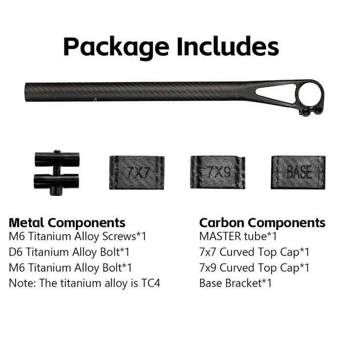 Carbon bike seat post 309x350 mm designed for both mountain and road bikes