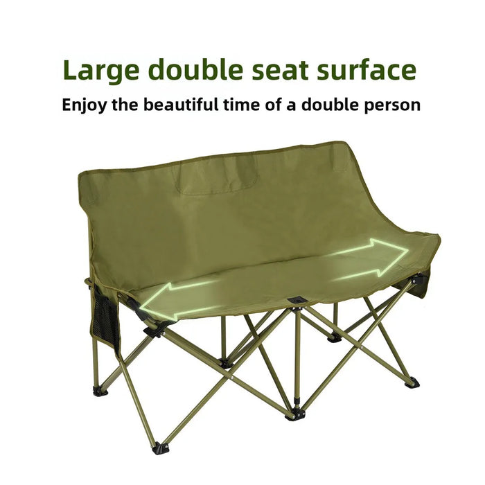 Portable 2-Seater Outdoor Chair for Camping & Fishing Light Green