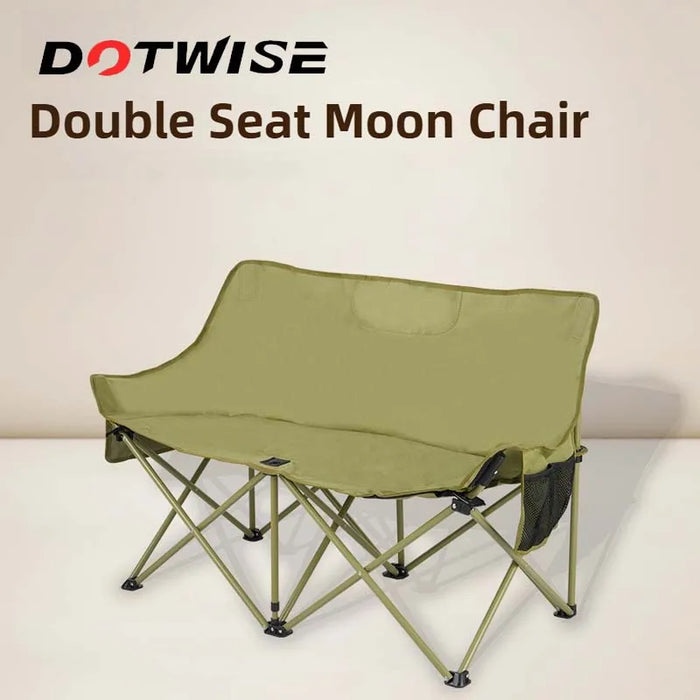 Portable 2-Seater Outdoor Chair for Camping & Fishing Light Green