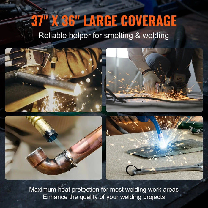 Set includes 4 cuttable welding blankets measuring 37x36 inches
