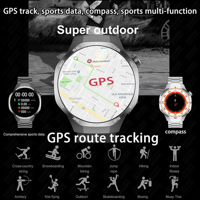 .53" AMOLED GPS Smartwatch with NFC and Bluetooth Call