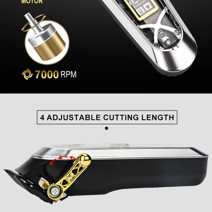 Rotary 7000RPM motor wireless hair clipper with 3-4 hours full charge time