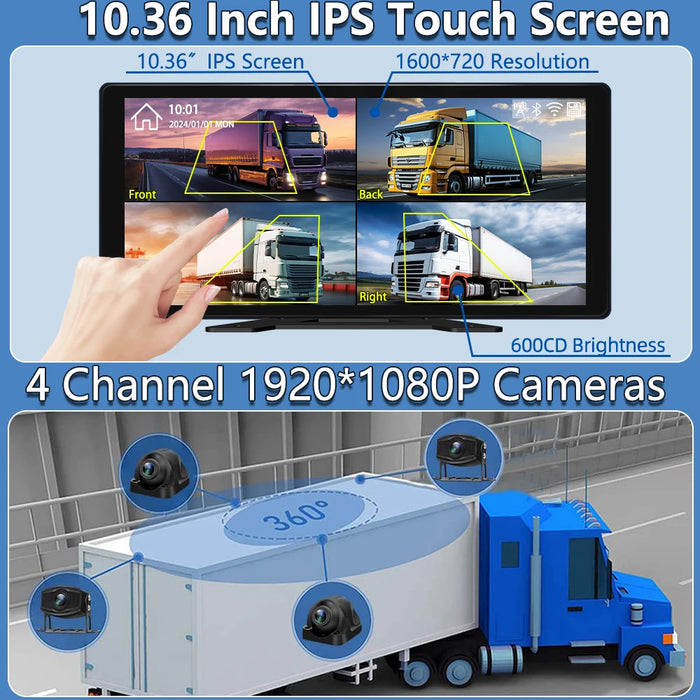 10.36" AHD Camera DVR System with Android Auto