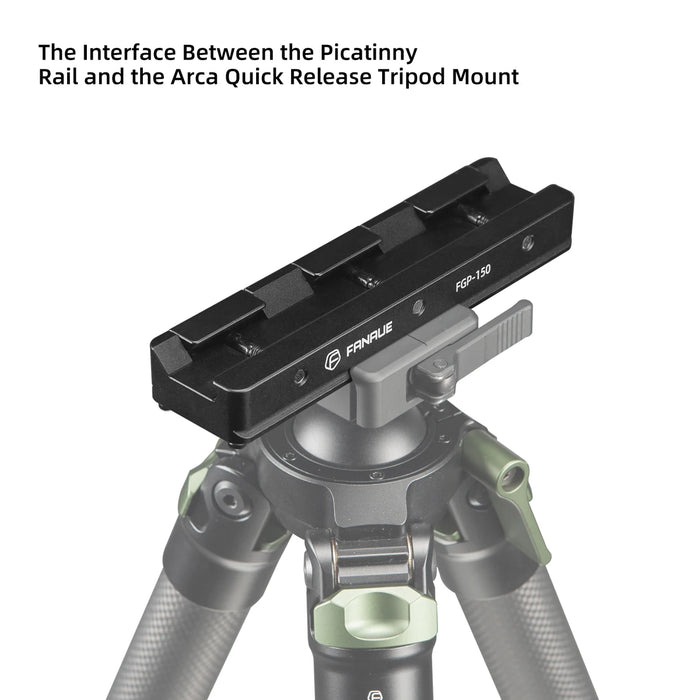 Picatinny Arca-Swiss Rail Plate | CNC Aluminum Tripod Adapter, FGP-150