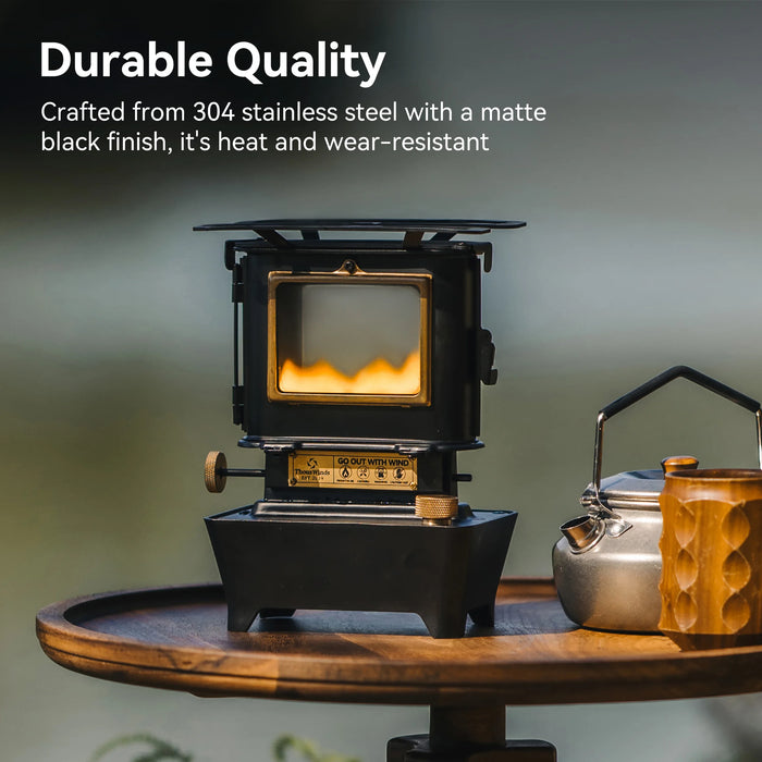 Compact and portable oil lamp stove, ideal for camping and backpacking