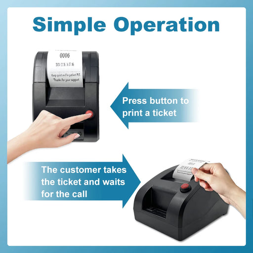 Queue ticket dispenser thermal printer for take a number system