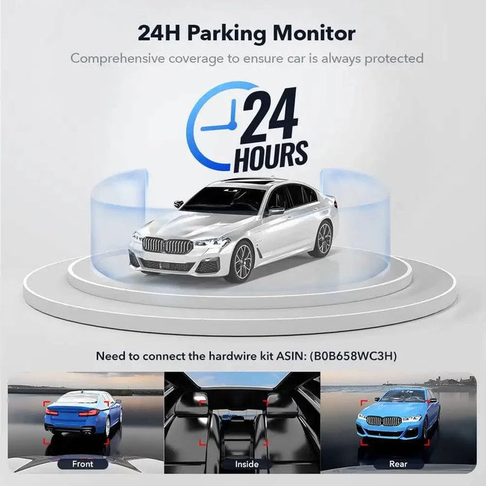 4K Dash Camera with external GPS logger tracking speed and coordinates