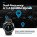 GPS smartwatch with compass and altimeter in metallic silver color
