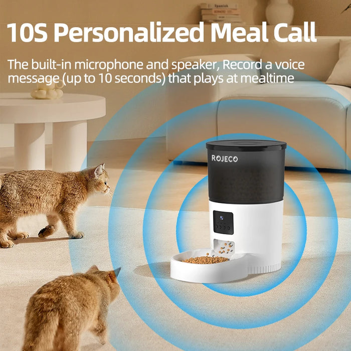 Automatic cat feeder with camera and smart video pet food dispenser