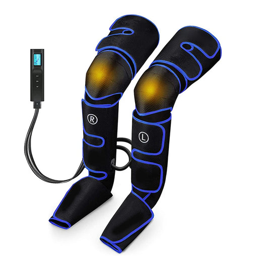 Leg compression air massager with adjustable intensity and heating function