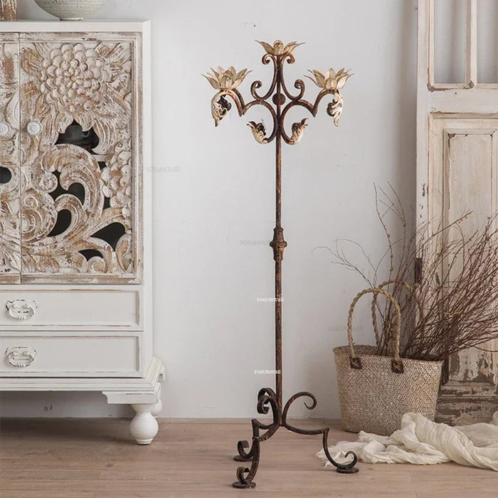 Decorative Iron Floor Candlestick – European Style, 50cm Tall