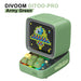 Green Bluetooth desktop speaker with pixel art display and alarm clock