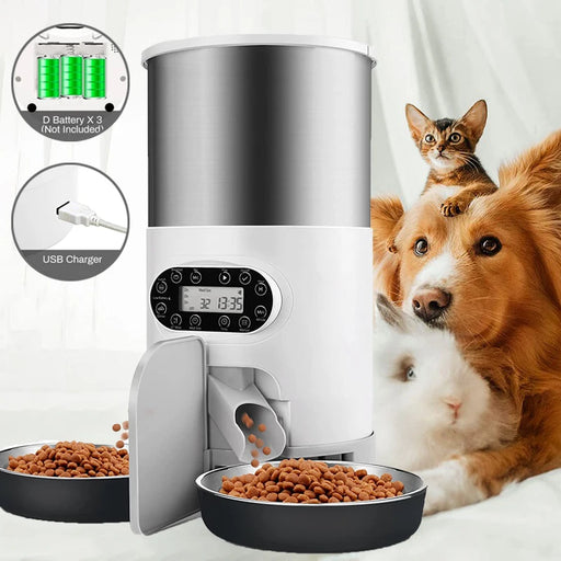 Automatic Pet Feeder with Programmable Feeding and Remote Control via Smartphone App