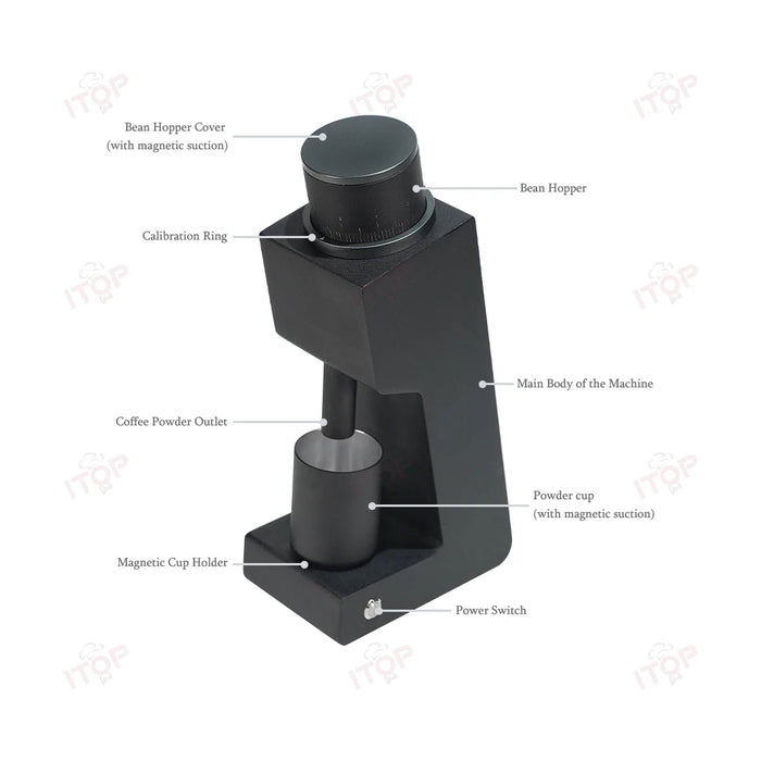 Portable Household Coffee Grinder – High-Precision Burr Mill with NEW Cup 1