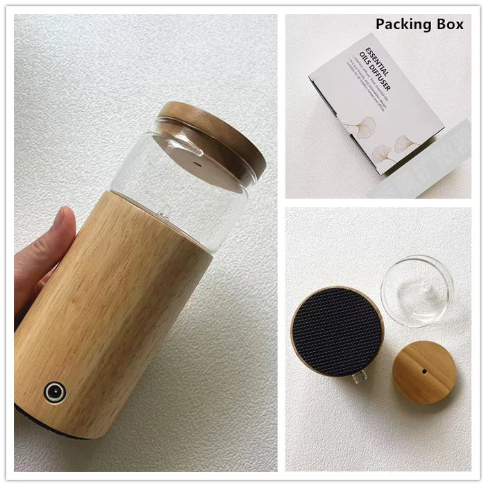 Elegant wooden and glass design, compact and convenient
