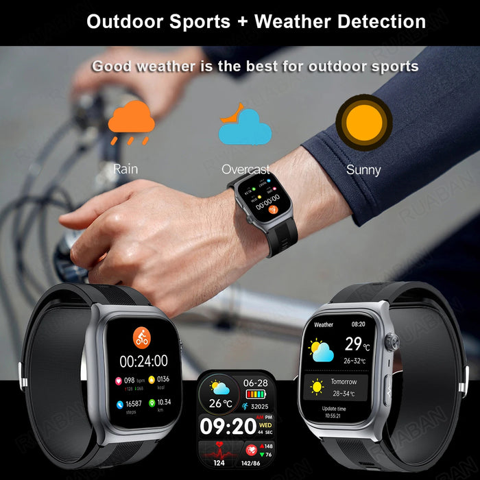 Smartwatch with ECG, Blood Pressure & Uric Acid Monitor Blue