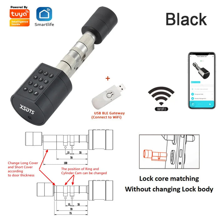  Adjustable smart door lock fits wooden, steel, brass, and stainless steel doors