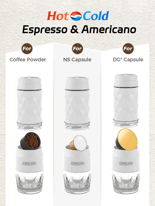 Hand-pressed espresso machine with no need for batteries or electricity