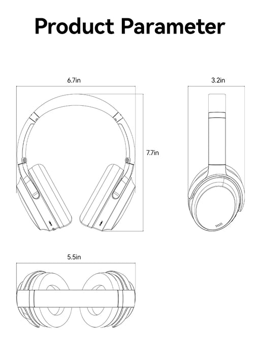 Wireless Black ANC Headset with 3D Surround Sound and HD Calls