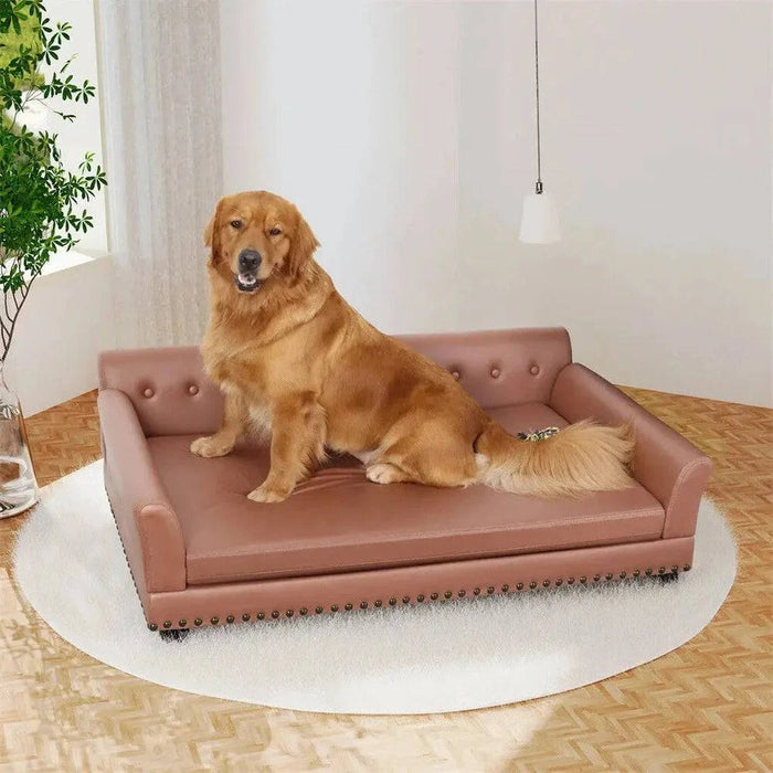 X-Large Waterproof Luxury Elevated Pet Sofa Bed - Wear-Resistant Snuggle Lounge Chair for Large Dogs