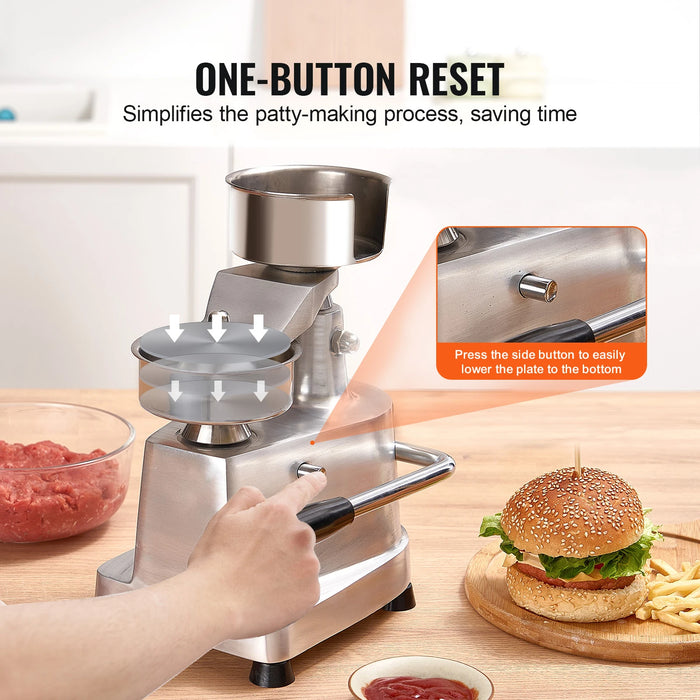 Heavy Duty 4in Patty Press – Manual Burger Maker for Kitchens & Stalls