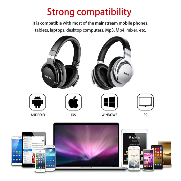 PRO82 Professional Monitor Headphones with Bass Adjustment - SILVER