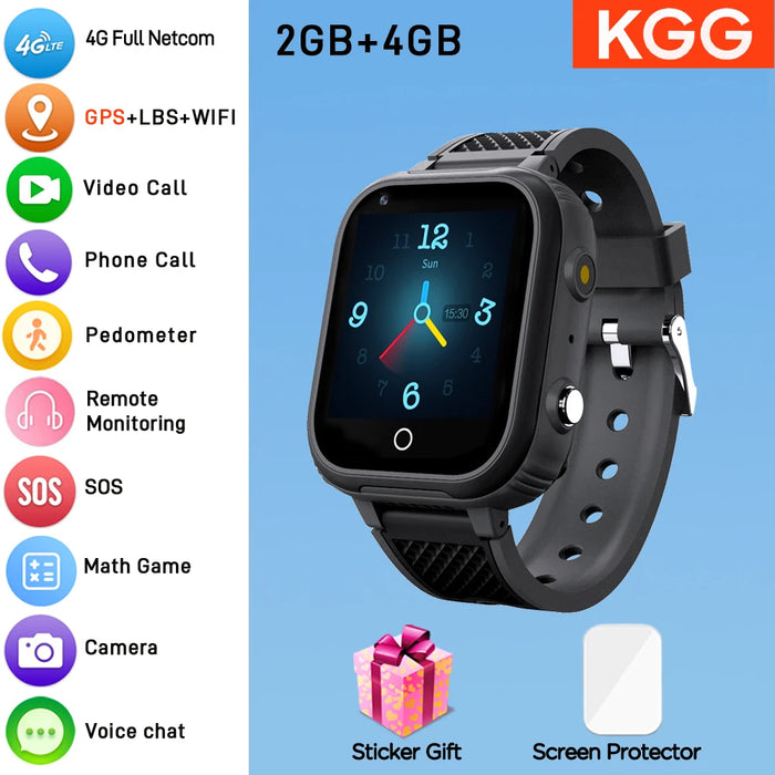 Smart Watch for Kids with GPS, Video Call, WiFi, Waterproof, 8G ROM, Camera, Black