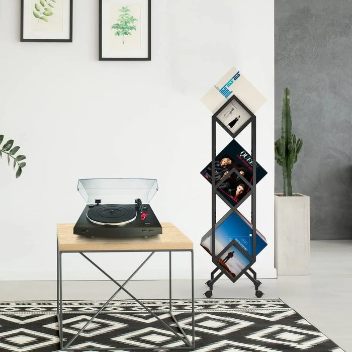 Multi-Purpose 3-Tier Record Holder LP, Album, Magazine & Book Organizer Shelf