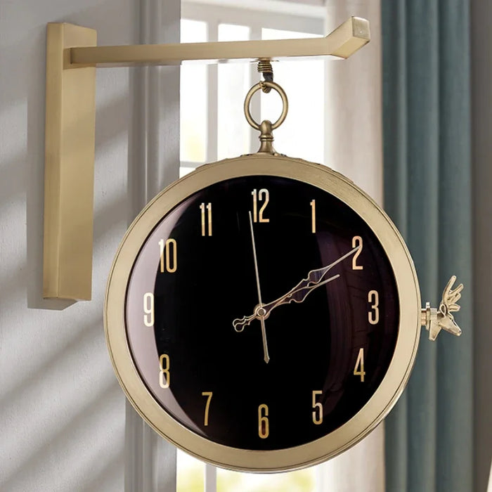 Silent Quartz Dual-Face Wall Clock for Home Decor