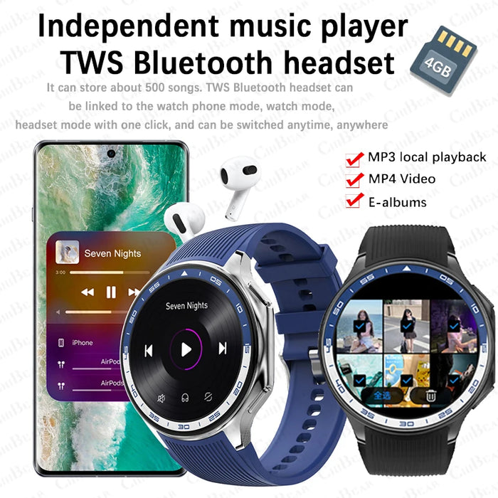 Smartwatch with 3D surround vision, voice assistant, and magnetic charging for extended battery life