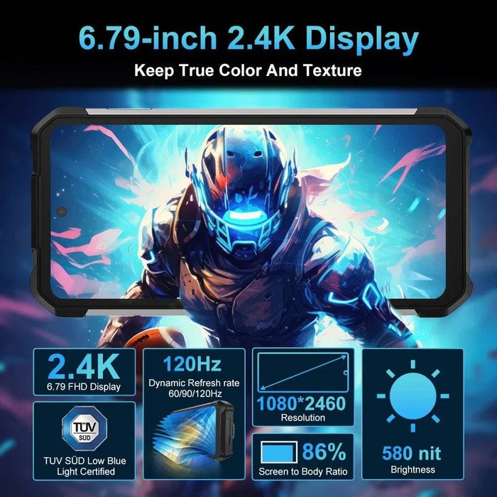 8849 Tank 2 PRO Projector Phone 2.4K Display 12GB 256GB 100MP Camera 23800mAh 120W Dual Sim Android 14 - FLUXA