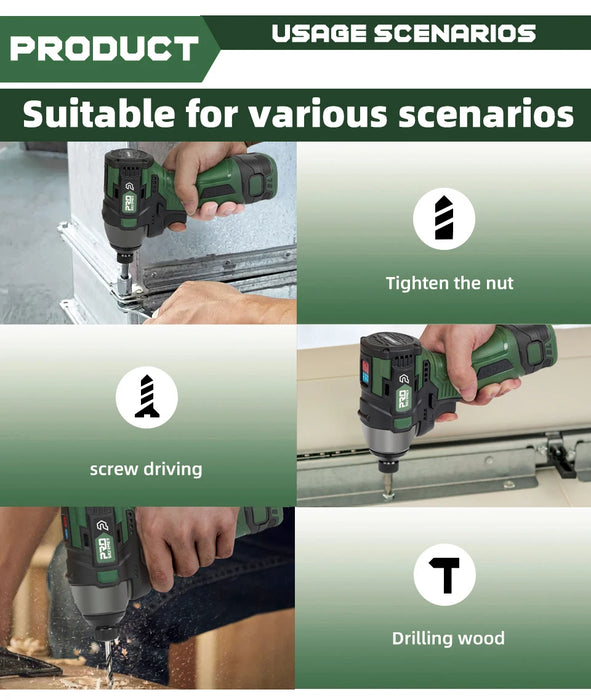 Powerful 140Nm cordless drill with rechargeable battery for efficient use