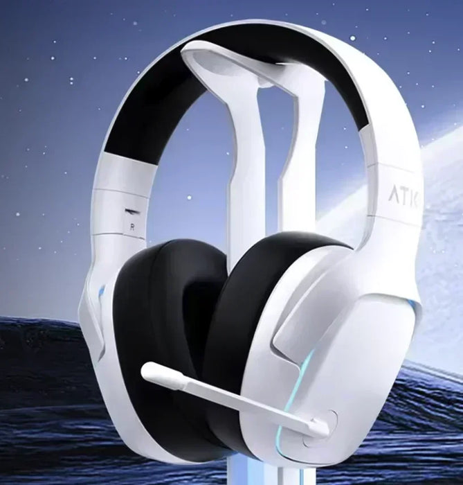 Wireless Gaming Headset White with Mic and Noise Reduction