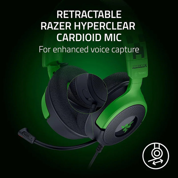 Wired RGB Gaming Headset for PC & Console – Minecraft Style