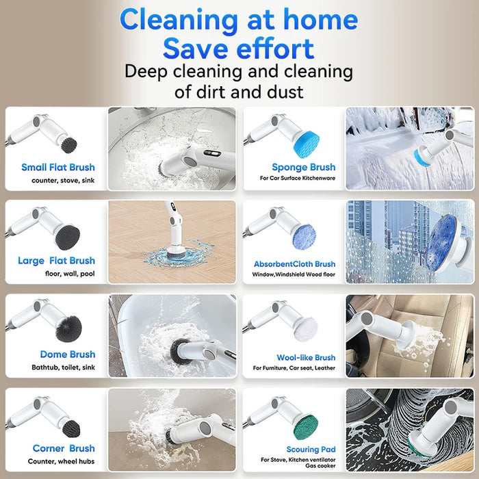 Cordless Rotating Cleaning Brush for Bathroom & Kitchen