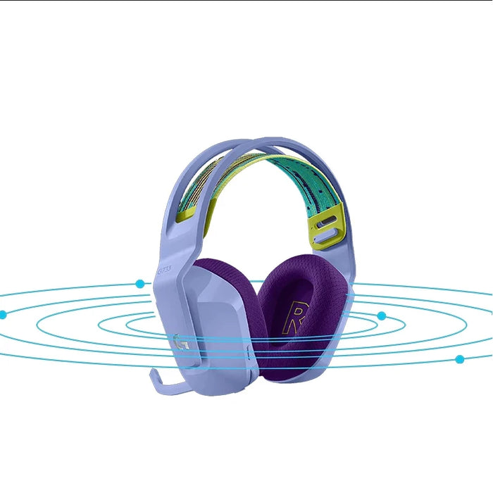 purple Wireless Gaming Headset with DTS 7.1 Surround & RGB Lighting
