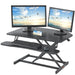Height Adjustable Double-Layer Standing Desk Converter 90cmx60cm Sit to Stand Stand Up Home Desk - FLUXA