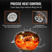Durable steel construction for efficient heat distribution and grilling perfection