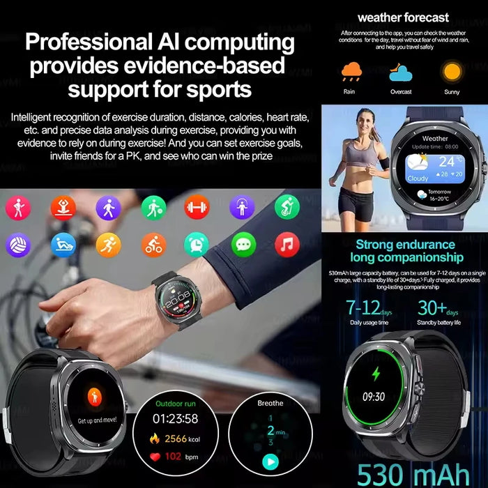1.43" AMOLED Fitness Smartwatch with ECG and Body Metrics