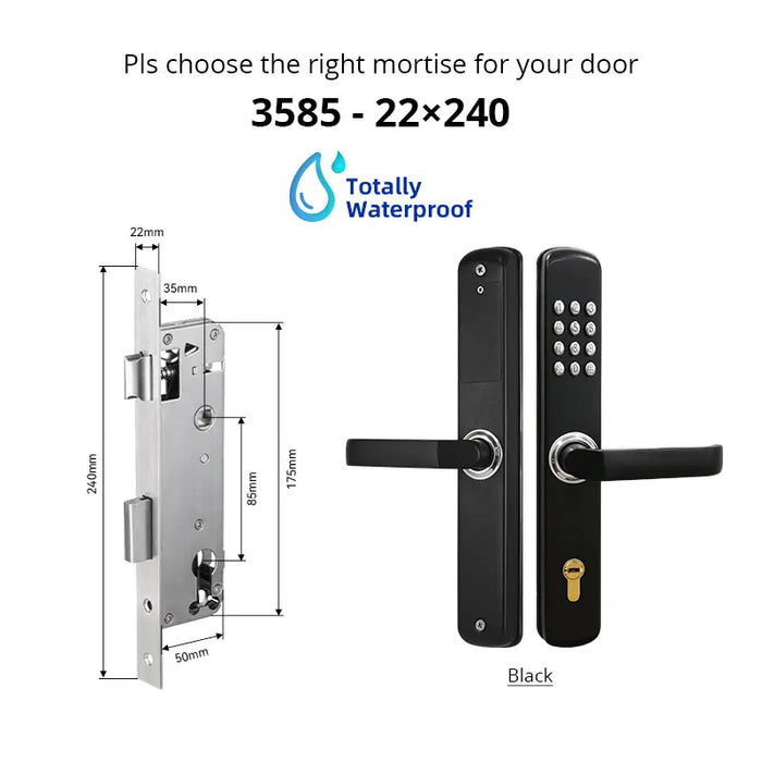 Stainless Steel Outdoor Door Lock – Keypad & Key Access