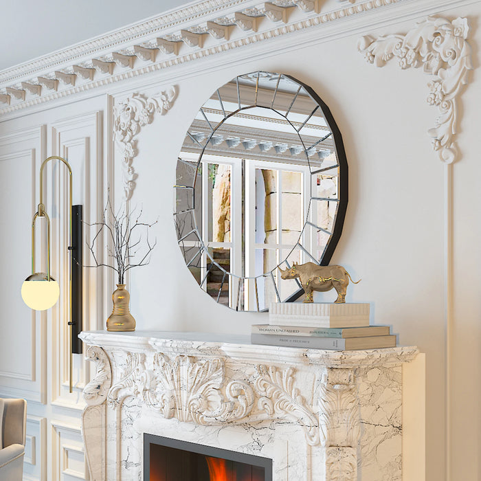 Modern Frameless Decorative Wall Mirror 80.5cm, Silver Accent