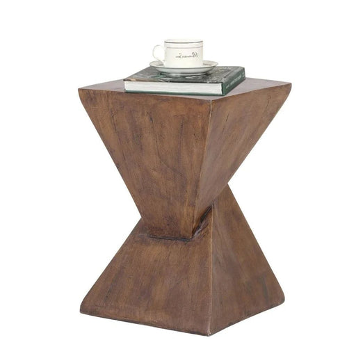 Modern geometric lightweight concrete accent table for versatile indoor/outdoor use